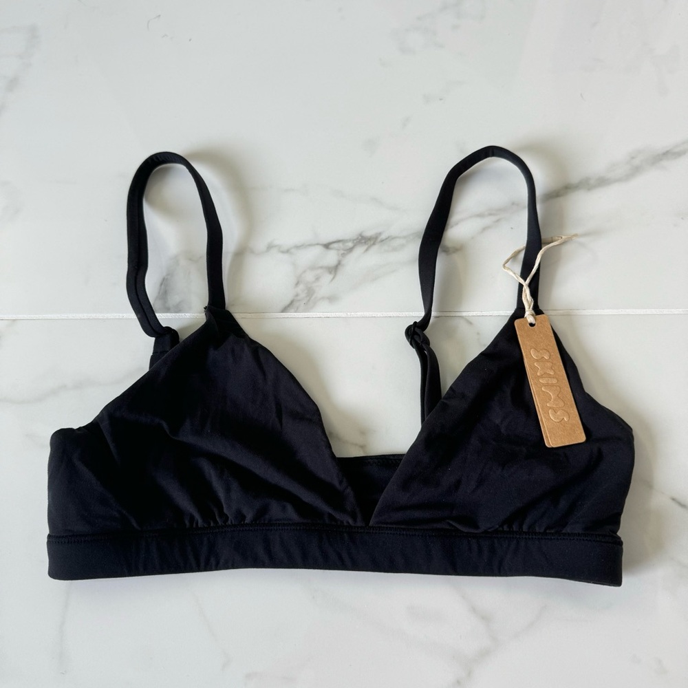 skims fit everybody triangle bralette onyx nwt